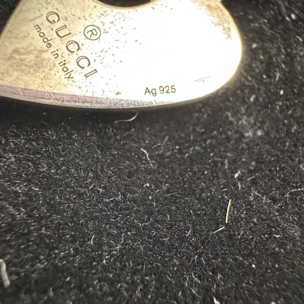 Gucci Silver Heart Necklace with G Logo - Picture 4 of 14